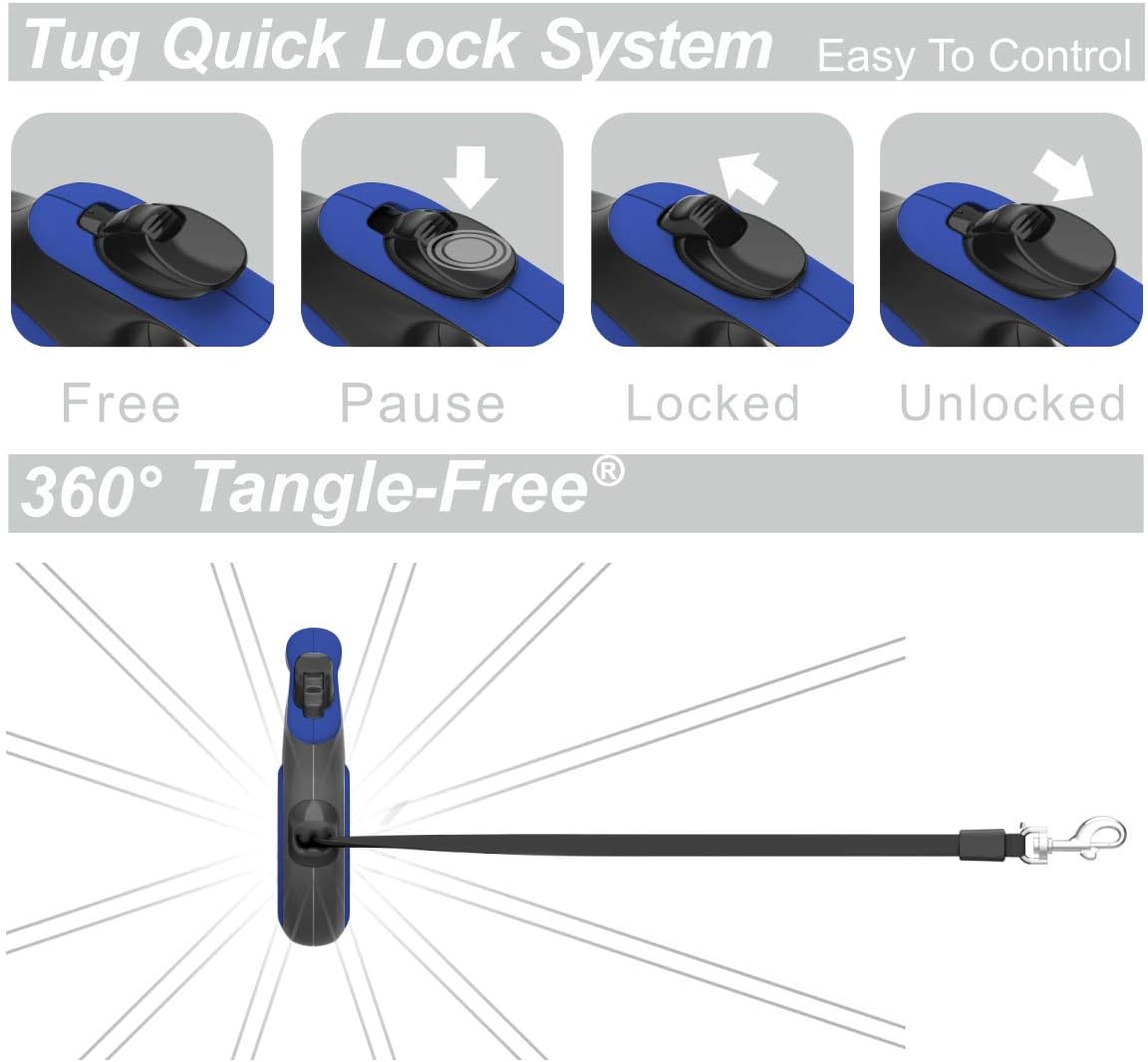 TUG Original Retractable Dog Leash - Blue / Medium - image 3