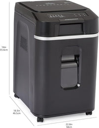Amazon Basics 200-Sheet Auto Feed Cross Cut Paper Shredder with Pullout Basket, Black