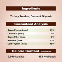 Afreschi Natural Turkey Tendon Bone (M) 10 oz, USA-Sourced Turkey Tendon, All Natural Puppy Chew, Hypoallergenic, Rawhide Alternative, for Medium Breeds
