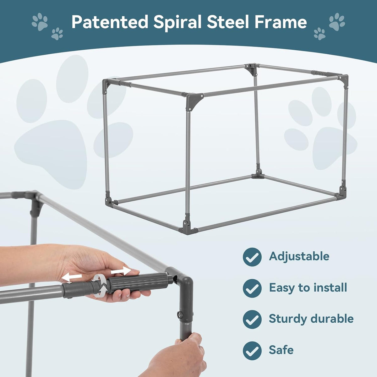 PETSFIT 36" Soft Portable Dog Crate - 30.0"L x 20.0"W x 19.0"H / Gray - image 3