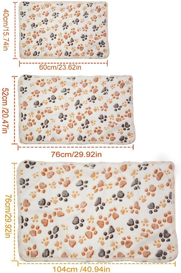 1 Pack 3 Puppy Blanket, Fleece Pet Small Dog Blanket for Puppy Cat, 40"x30" – Essentials for Dogs - Large(40"x30") / White Paw - image 3