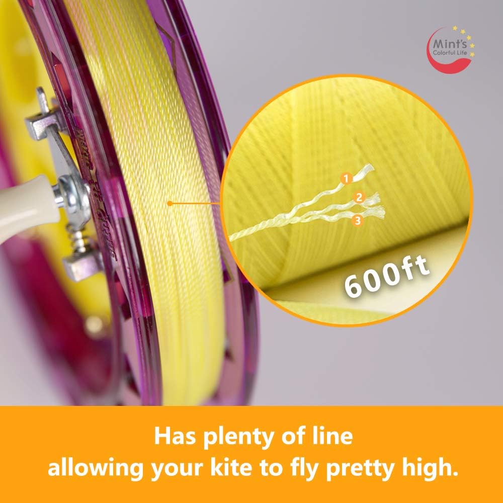 Kite String Reel Winder 7in Dia with 600ft Line for Kids Teens – Fun for Kids & Family - 7" / Purple - image 4