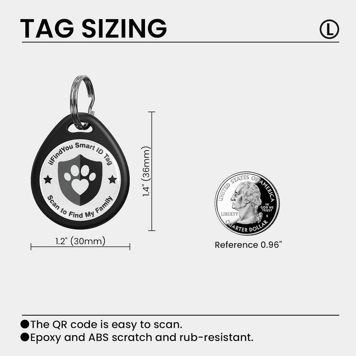 QR Code Cat Tags Personalized Small, Real-time Alerts, Pink – Essentials for Cats - 3 Pack Black / Large-1.2"*1.4" - image 2