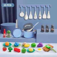 35Pcs Kids Kitchen Toy Accessories - Blue / 35Pcs - image 2