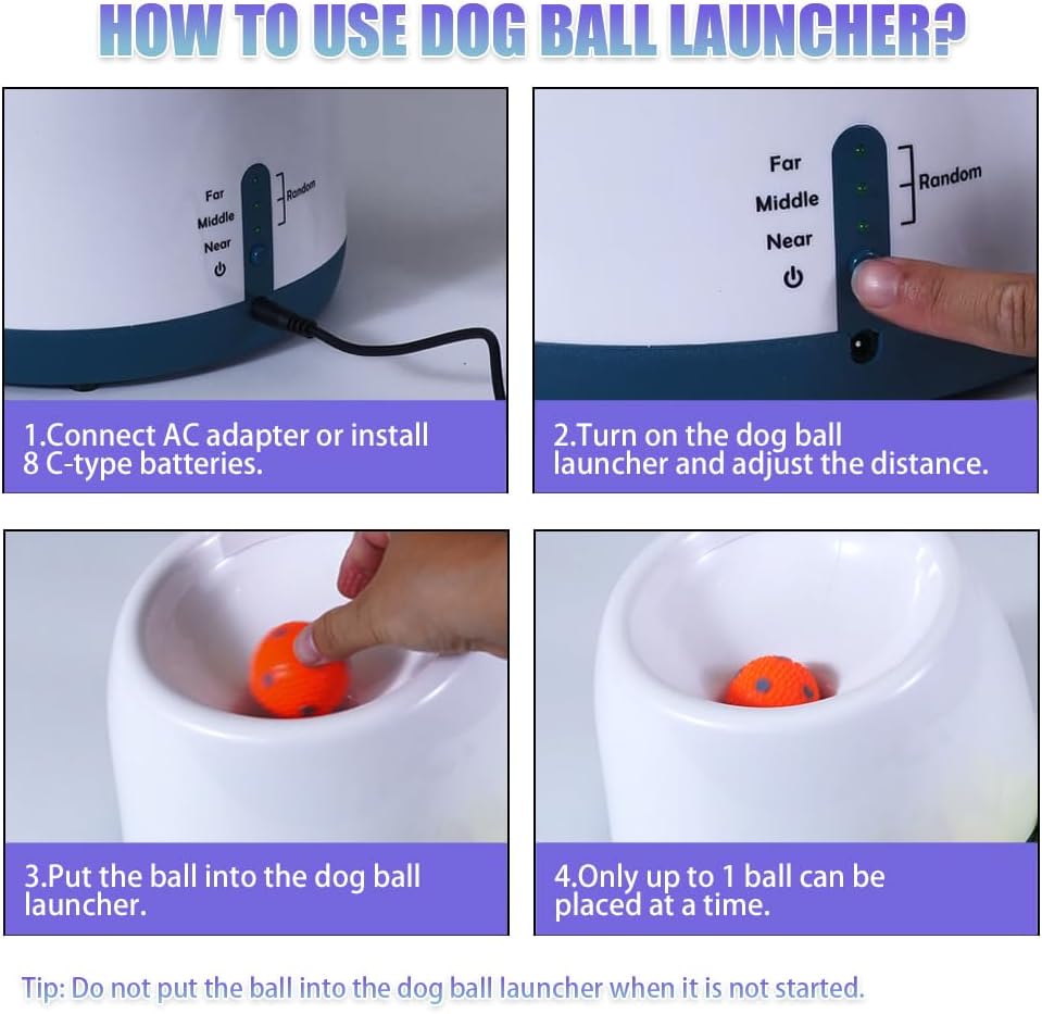 Automatic Dog Ball Launche with 9 Balls – Essentials for Dogs - WHITE - image 4