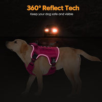 Heavy-Duty Tactical Dog Harness for Large Dogs, No Pull Adjustable Reflective Pet Vest with Molle System, K9 Military-Grade Control for Service Training, Outdoor & 10+ Breeds, Hot Pink, Large