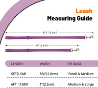 Waterproof Dog Leash, 5/6 FT Durable Odor-Proof Dog Leashes with Strong Metal Hooks Fits Small - Purple / 6FT - 1 inch Width - image 4