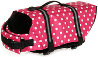 TESOON Ripstop Dog Life Jacket Quick Release Easy-Fit Adjustable Dog - Large / Red Dot