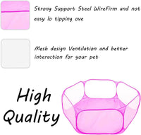 Small Animals Playpen, Portable Pop-up Open Interactive Pet Tent - Pink - image 4