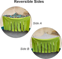 RIOUSSI Guinea Pig Hideout Hideaway Corner Fleece Toys Cage Accessories with Reversible Sides, Geo/Gray-Green