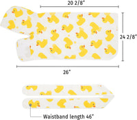 HDE Hooded Dog Bathrobe Quick Dry Towel Wrap for After Bath White - Medium / White Rubber Ducks - image 2