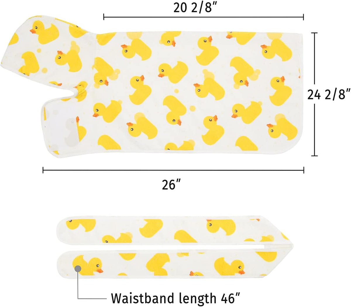 HDE Hooded Dog Bathrobe Quick Dry Towel Wrap for After Bath White - Medium / White Rubber Ducks - image 2