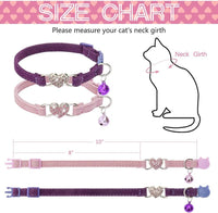 BINGPET Halloween Cat Collar Breakaway - Heart (Pink + Purple) - image 2