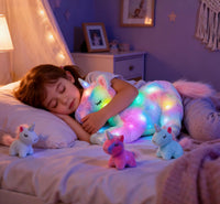 Hopearl LED Plush Unicorn Lighting Up Stuffed Mommy Unicorn with 3 - image 2