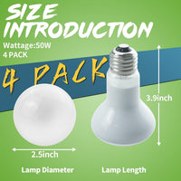 LUCKY HERP 4 Pack 100W Reptile Heat Lamp Bulb - 50 - image 4
