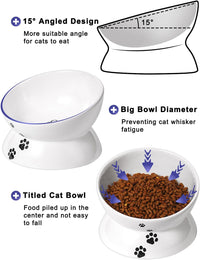 Y YHY Cat Bowl Anti Vomiting, Raised Food Bowls - 7.2 Inches / White - image 2