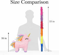 GIFTEXPRESS 16" Pink Unicorn Pinata with 33 Inch Pinata Stick - image 3