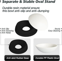 17 oz Raised Cat Food Bowls, Adjustable-Angle Pet Bowls - Milky White, Black & Milky White, Grey - image 2