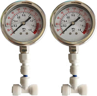 Malida Stainless Water Pressure Test Gauge - 2 Pack