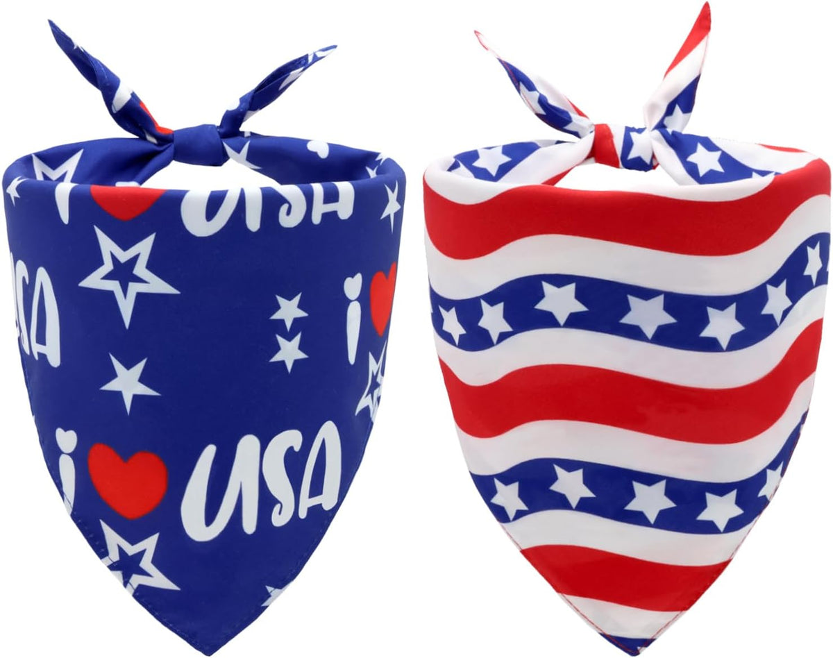 Halloween Dog Bandanas, Pumpkin and Cute Ghost Pet Scarf - Patriotic Dog Bandana