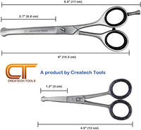 CT Pet Cat Dog Grooming Scissors Kit - 6 & 4 inch Hair Cutting Scissors Set, Japanese Stainless Steel Curved Blades with Safety Round Tips for Your Beloved Pets