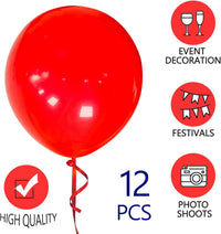 ASIYUHY Red Balloons 18 Inch 12 Pack Large Latex Party Balloons – Fun for Kids & Family - Red Balloons - image 2