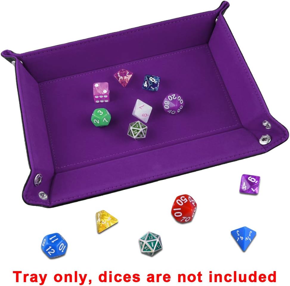 SIQUK Double Sided Dice Tray Folding Rectangle Dice Holder – Fun for Kids & Family - Dark Violet - image 4