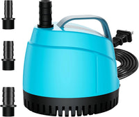 WUCIOOO 210GPH bottom suction submersible water pump with two nozzles and suction cups