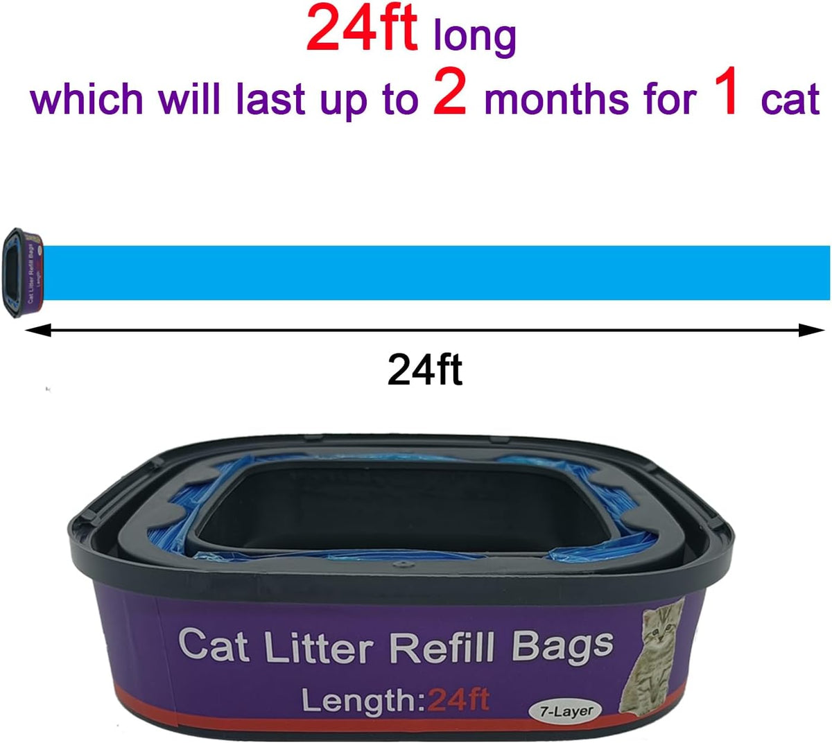 12 Pack Cat Litter Refill Bags Cartridge Compatible with Genie Cat - image 2