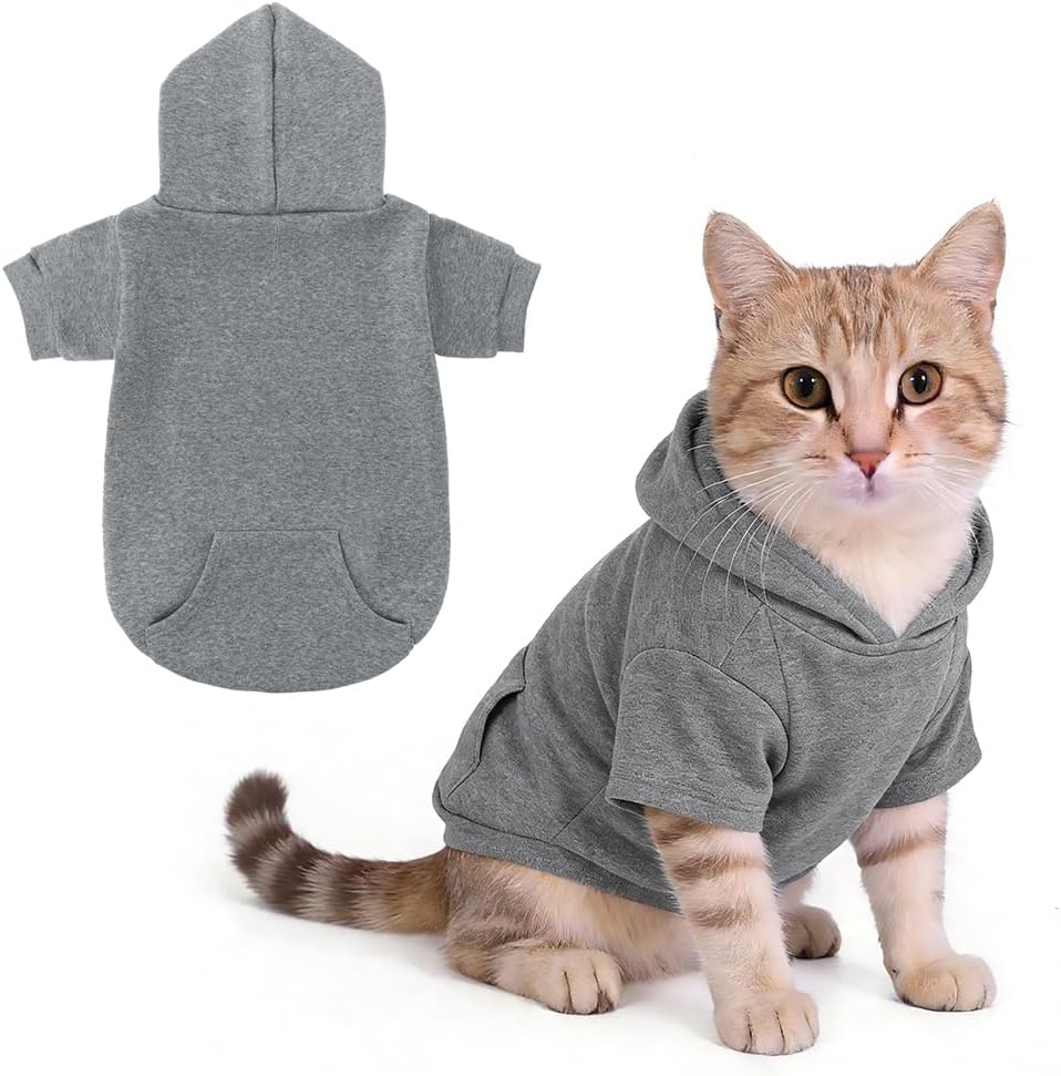 Dog Hoodie for Large Medium Small Dogs - Grey / X-Small