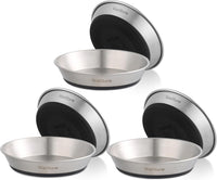 Cat Bowls, 304 Stainless Steel Non-Slip Wide Shallow - 6 Non-slip Bowls