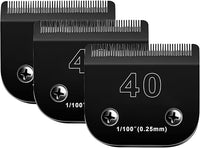 3PACK 40 Blades Dog Grooming Blades Compatible with Ainds/Oster A5/Wahl KM-10 Series Dog Clippers,Detachable Clipper Replacement Blade，Black