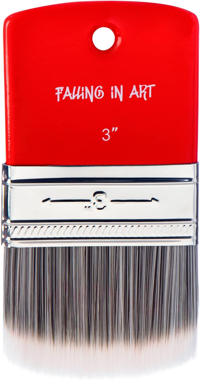 Falling in Art large 8 inch flat paddle paint brush with stainless steel ferrule - view 10
