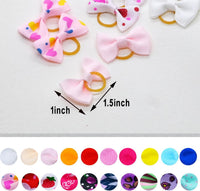 JUCCPUL set of 40 dog hair bows in mixed colors, 20 pairs of ribbon bowknots with alligator clips - view 2