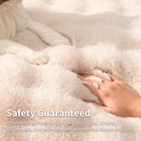 SOMAHE Soft Faux Fur Cat Blanket, Washable - 22"L x 18"W Inches / Milky White - image 3
