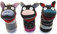 Cate and Levi reclaimed wool hand puppet, handmade dog in mixed colors, 12 inches - view 17