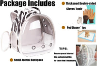 Portable Small Animal Backpack Travel Breathable Pet Carrier Bag - Zebra Print / Backpack - image 4