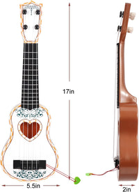 Raimy 17-inch kids ukulele with 4 strings and a guitar pick - view 3