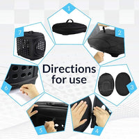 Collapsible Cat Carrier Hard, Travel Pet Carriers Bag for Small Dogs for Car Travel with Ventilation Guinea Pig 2 Small Cats Carrier Cage Dog Crate (Black)