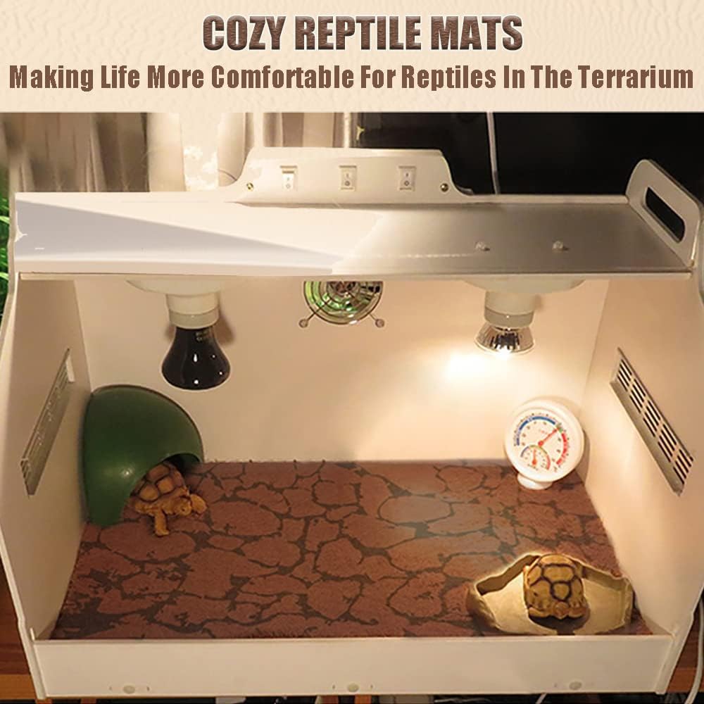 2 PCS Reptile Carpet Sand Mat Pet Terrarium Liner Lizard Bedding Mat - L:19.7"x39.3"(2Pcs) - image 3