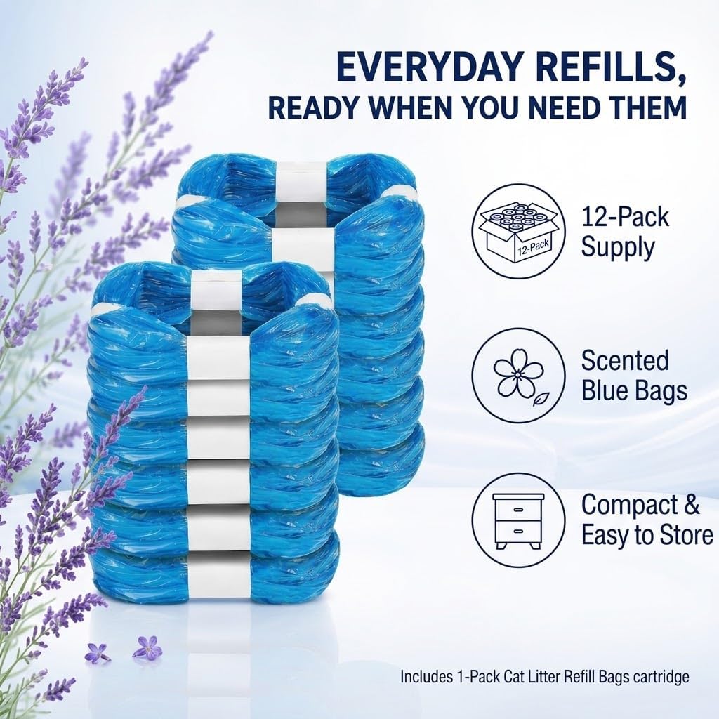 12 Pack Cat Litter Refills Bags, Blue – Daily Care for Cats - image 3