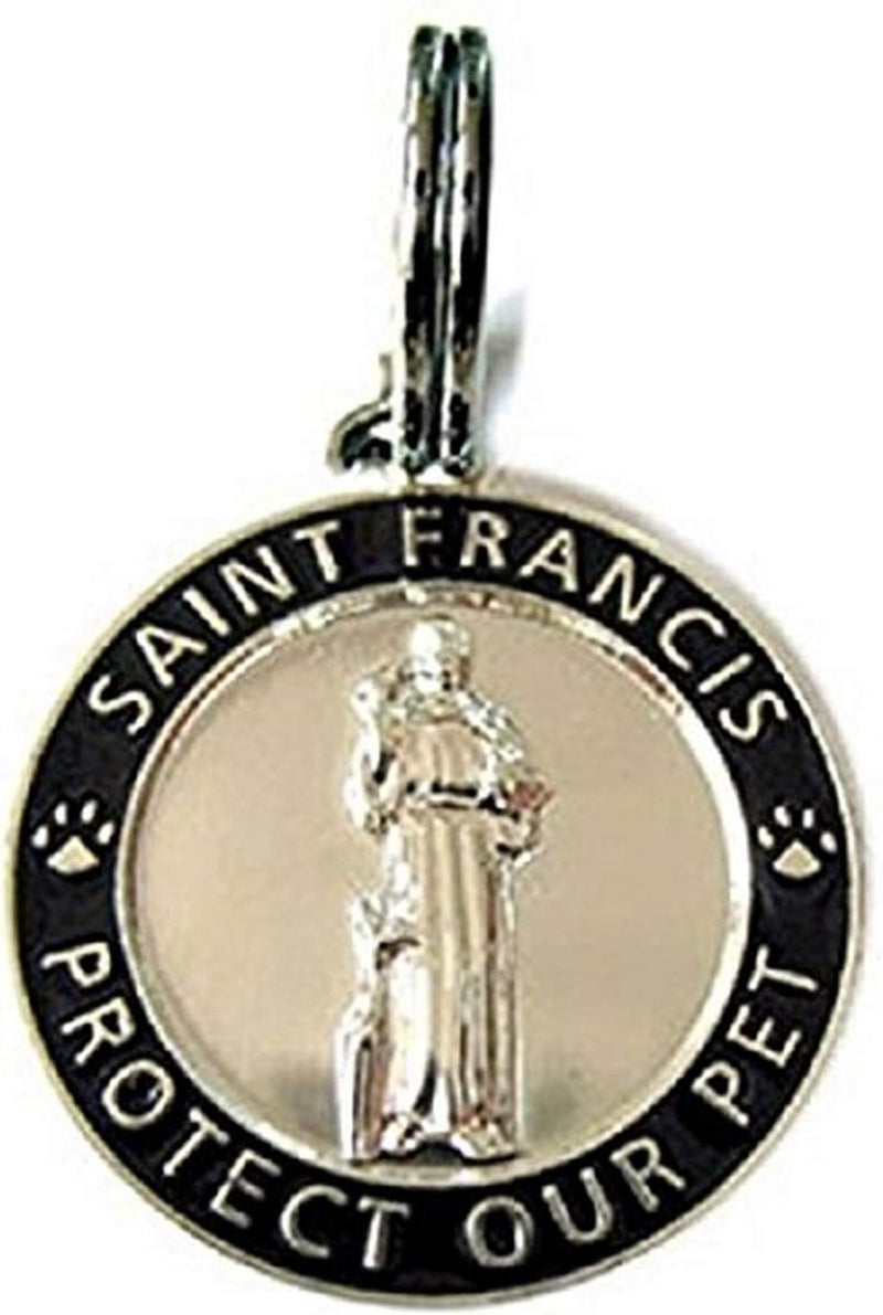 Pet Collar Charm, Saint Francis of Assisi, Small, Black – Essentials for Dogs