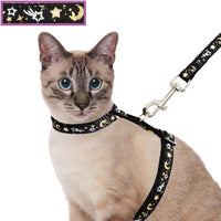 Cat Harness and Leash Set for Outdoor Walking Escape Proof Adjustable - Black / M