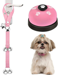 2 Pack Dog Doorbells, Pet Training Bells for Go Outside Potty Training and Communication Device - Pink