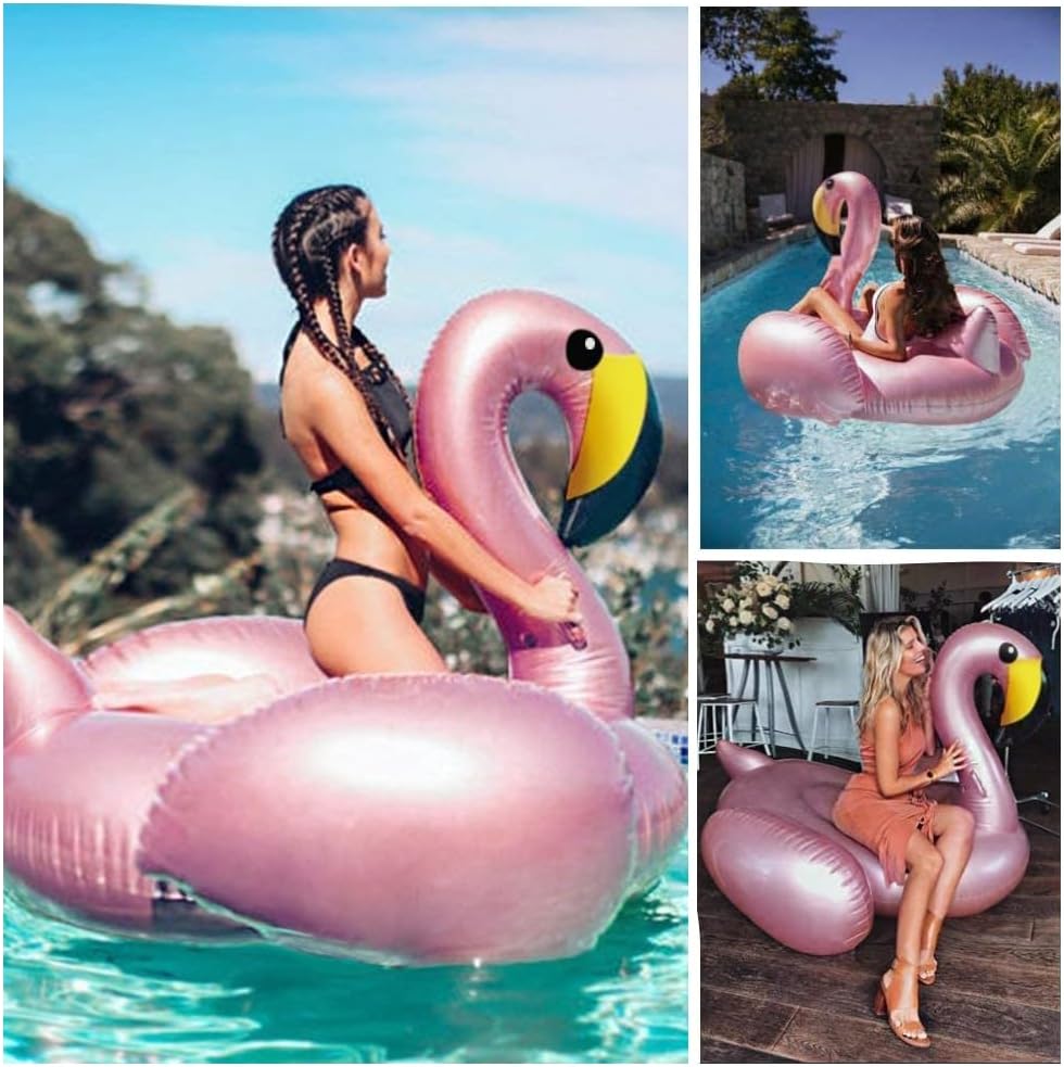 Jasonwell Giant Inflatable Flamingo Swan Pegasus Pool Float Summer - Rose Pink / 3X-Large - image 3