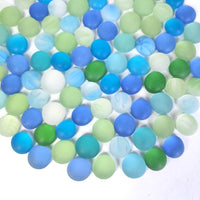 HappyFiller 2 Lb Matted Flat Marbles - Blue/Green/Aqua Teal / 5 LB