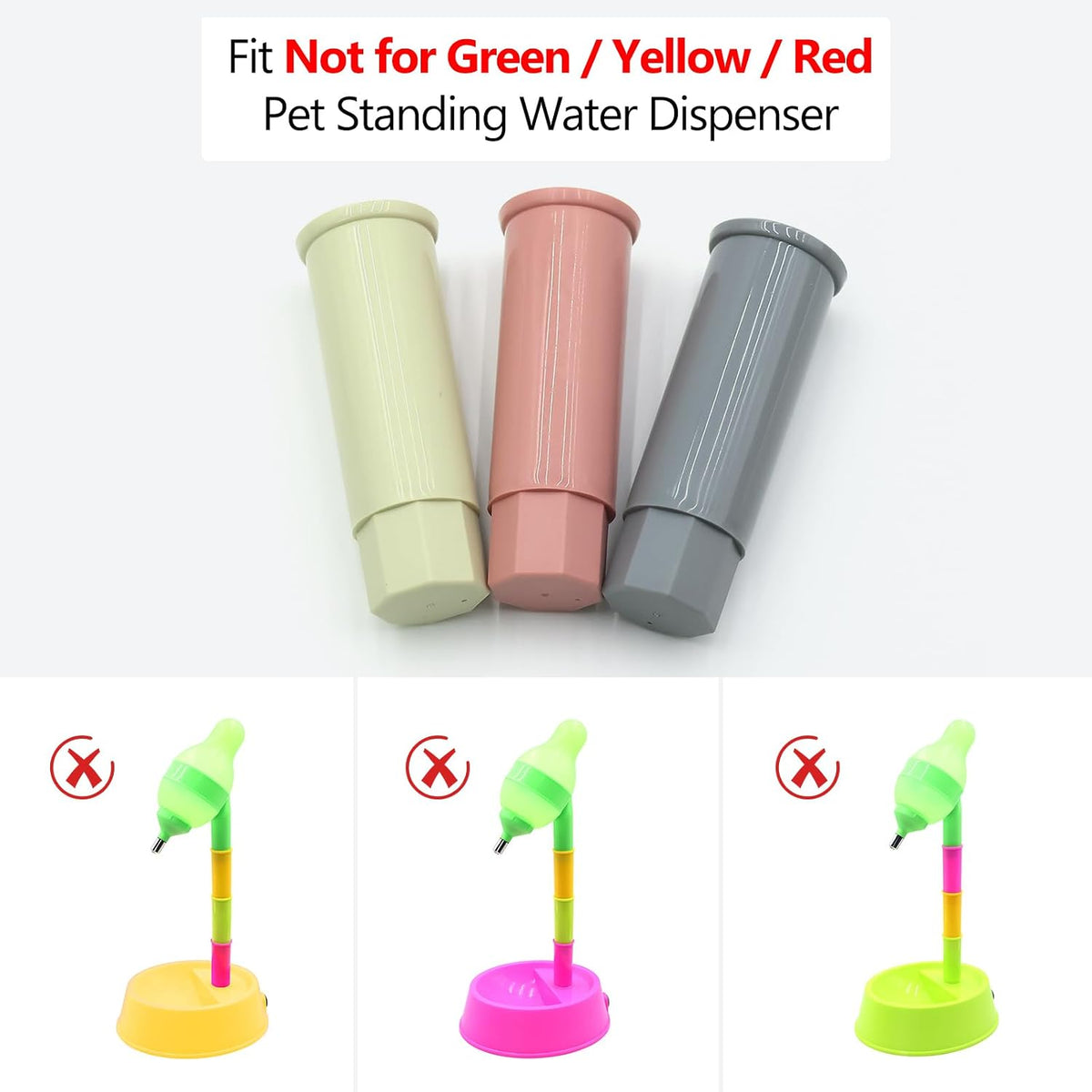 Pet Standing Water Dispenser Cat Dog Standing Bowl with Detachable - Grey/Grey Pink/Green Grey / Adjustable Rods - image 4