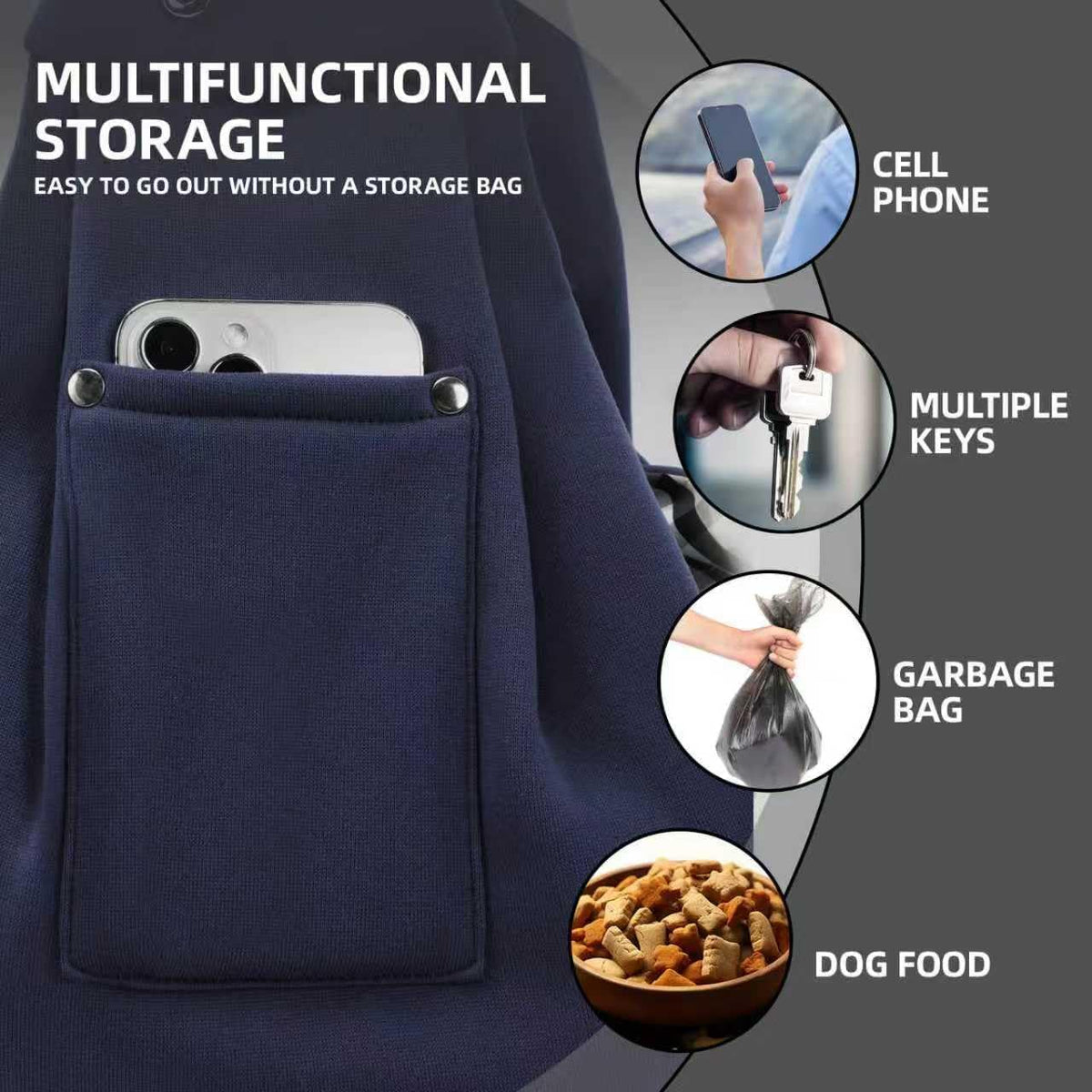 ARZQUT Dog and Cats Carrier Sling - Dark Blue - image 3