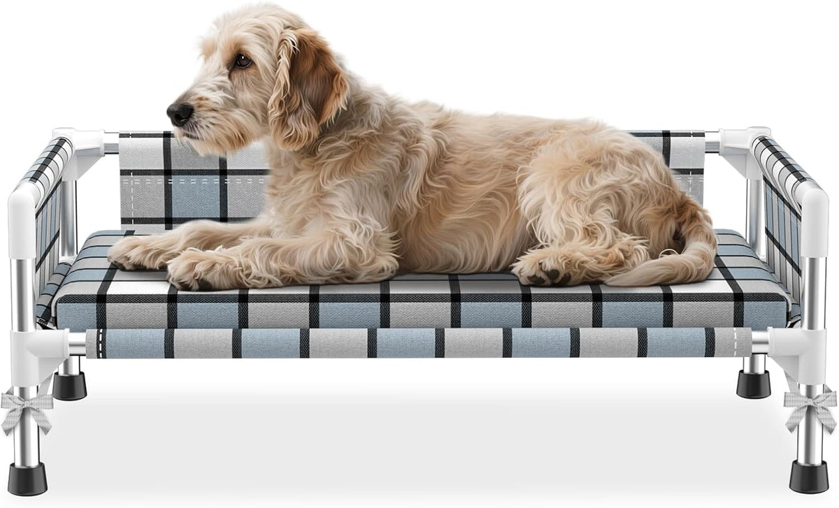 Elevated Dog Bed with with Guardrail - Cushion-(M-)