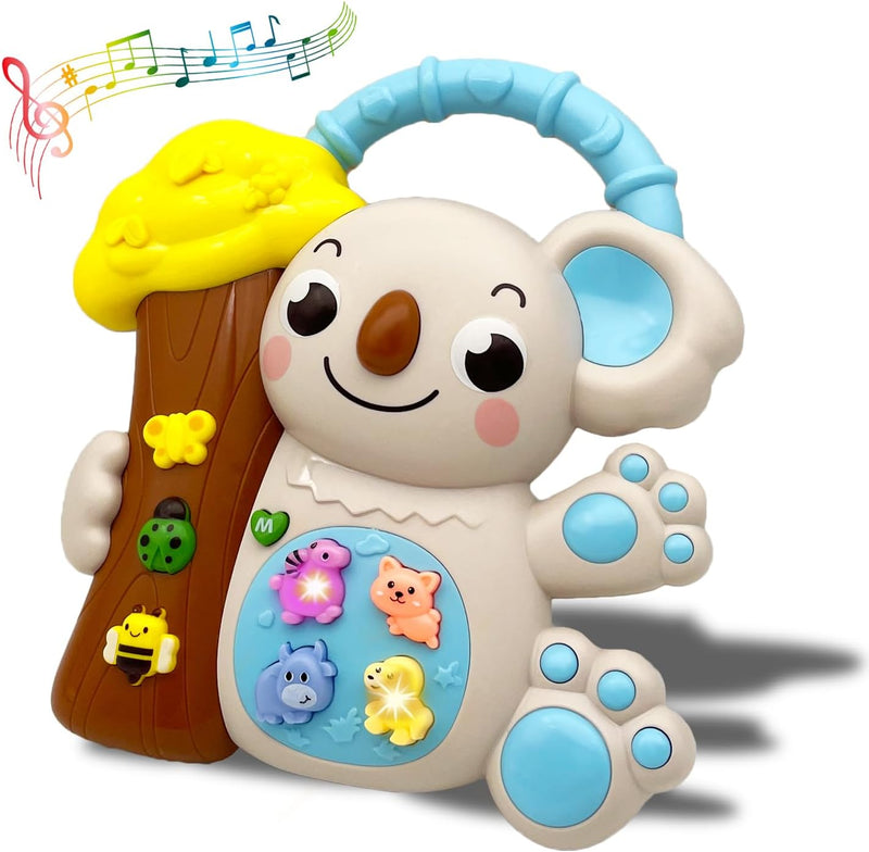 PYYCZA light-up koala keyboard baby piano toy with carry handle and colorful keys